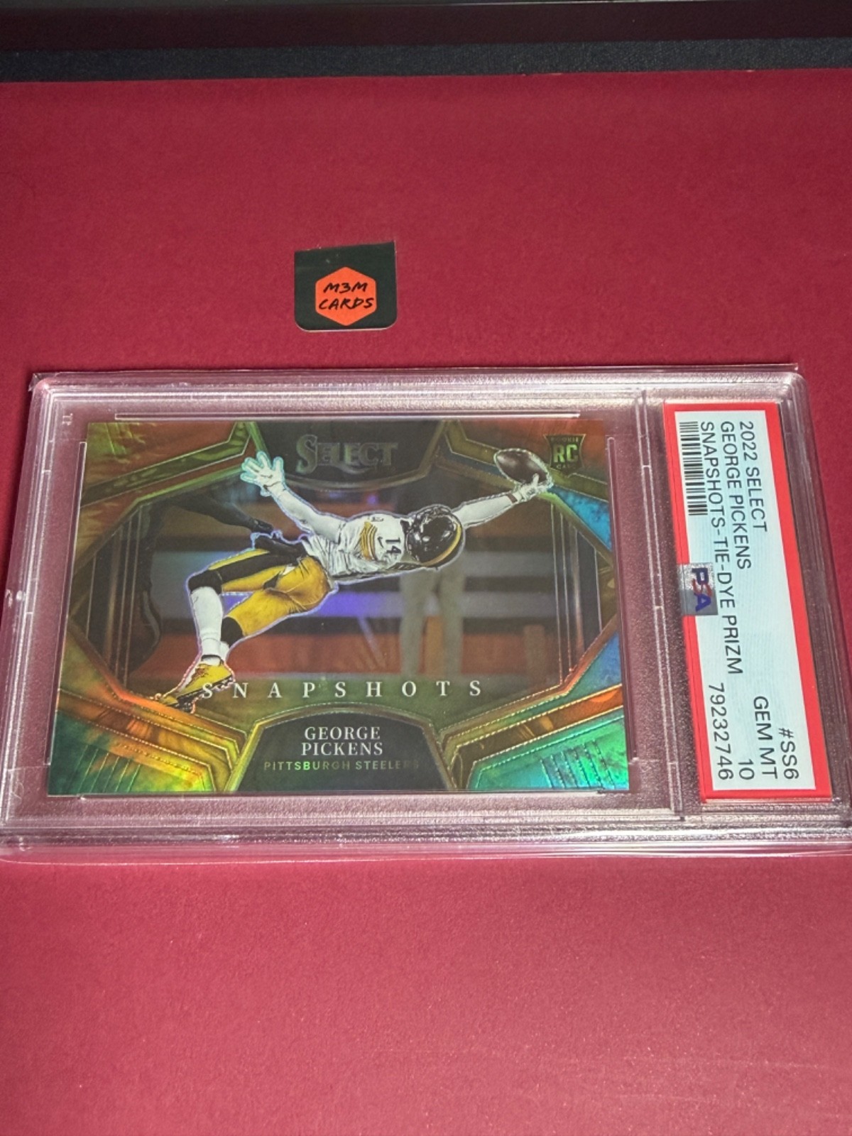 2022 select George Pickens tie dye snapshots psa 10 jersey match 11/25