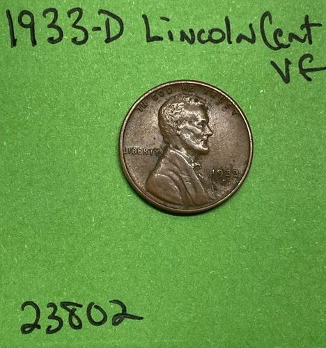 1933 D Lincoln Wheat Cent / Penny 1c Vf Very Fine