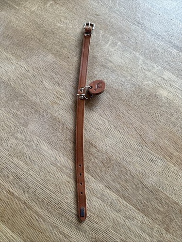 HUNTER AALBORG Hundehalsband, Leder, schlicht, robust, komfortabel, 37 cm 1,5 cm
