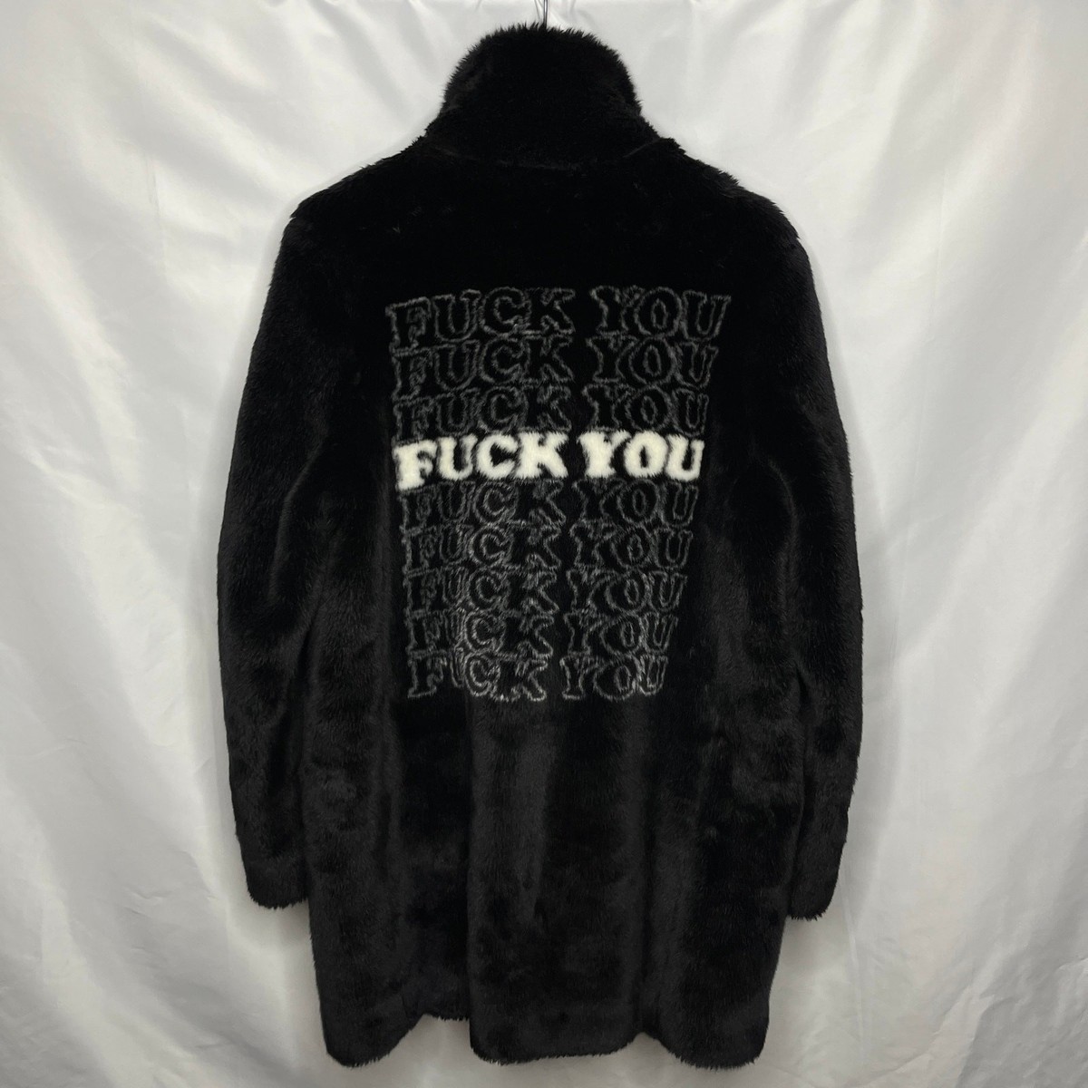 FW17 2017 Supreme NYC Hysteric Glamour F You Faux Fur Coat Black S 