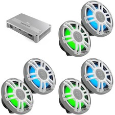 Hertz 3 Pair HMX 7.7 S-LD-SW   7.7" Hi-End LED Marine Coaxial Speaker with Ve...