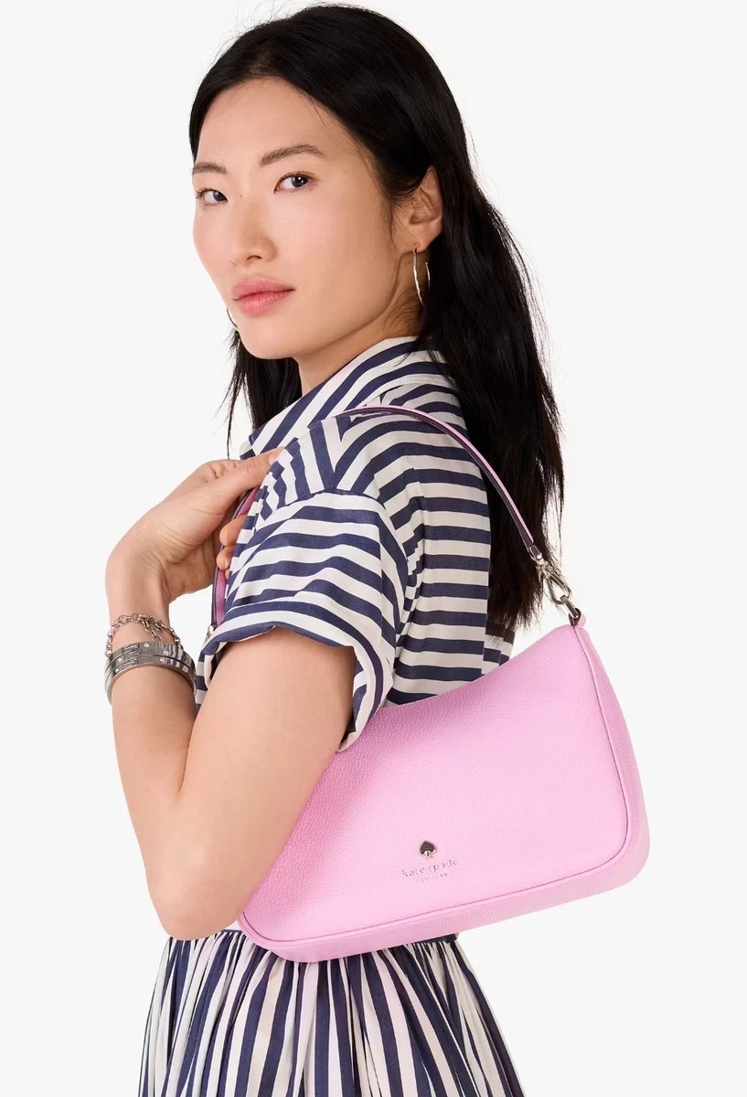 Kate Spade Emma Shoulder Bag Pink Leather Crossbody Purse KK068