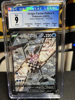 Pokémon Tcg Palkia V (Alt Art) 167 Miscut Error CGC All 10 Sub