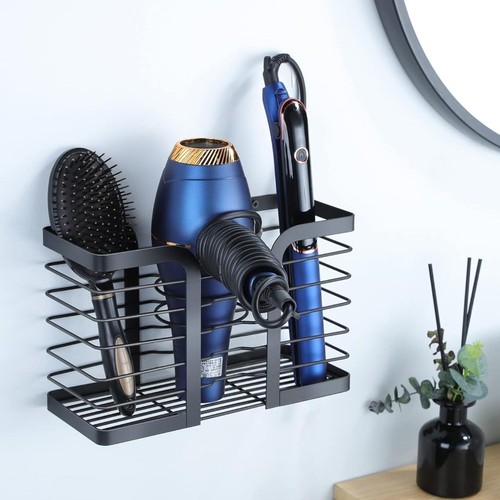 Hair Dryer Holder/Hair Tool Organizer Wall Mount - Metal Wire Bathroom Blow D...