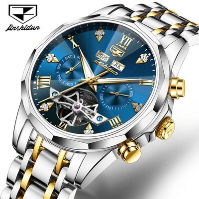 Automatic Mechanical Watch Waterproof Skeleton Luxury Dial Men's Men Strap