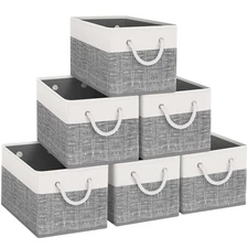 Foldable Storage Baskets - 6-Pack, Organize Toys, Books, Shelves, Closet - La...