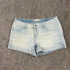 Levi's Shorty Short Girls 16 Light Wash Denim Embroidered Flap Pocket Shorts