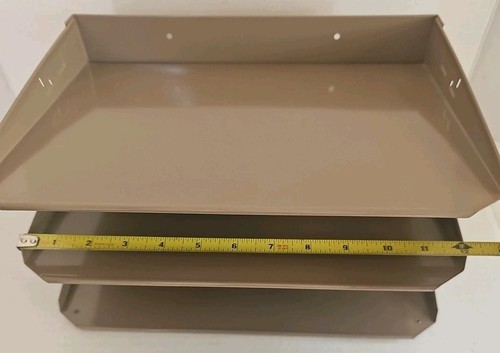 Vintage Steel Letter Tray 2 Tiered Metal Desk Paper Tray 12" X 8.75" X 6" Black - Picture 10 of 11