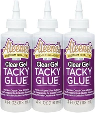 Clear Gel Tacky Glue for Crafts, Nontoxic,Applies and Dries Clear,4 fl oz 3 Pack
