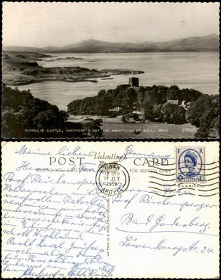 Oban Òban DUNOLLIE CASTLE SHEPHERD'S HAT AND MOUNTAINS OF MULL OBAN 1959