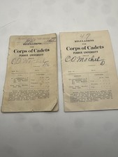 1912 & 1913 Purdue University Corps of Cadets Regulations Named Cadet Manuals
