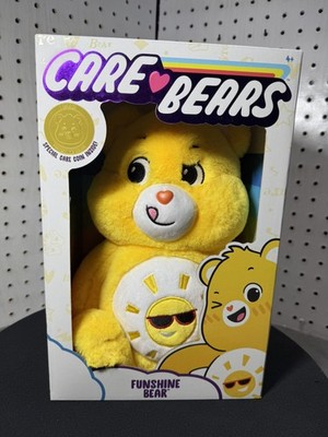 Basic Fun 2020 Care Bears 14'' Plush Funshine Bear With Care Coin NEW