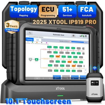 XTOOL IP919PRO Auto OBD2 Scanner Diagnostic Tool ECU Coding Key Programming ADAS