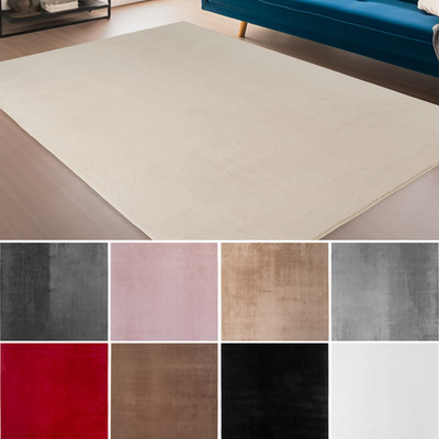Kuschelig Uni Wohnzimmer Vorleger Super Weich Teppich Antirutsch Maschinenwaschbar Teppich