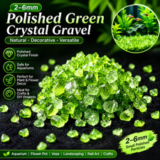 100g 2 6mm Polished Green Crystal Gravel Mineral Aquarium Substrate Decorative