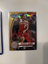 2024-25 Bowman University Chrome Emanuel Sharp #23 GOLD Refractor /50 RC HOUSTON