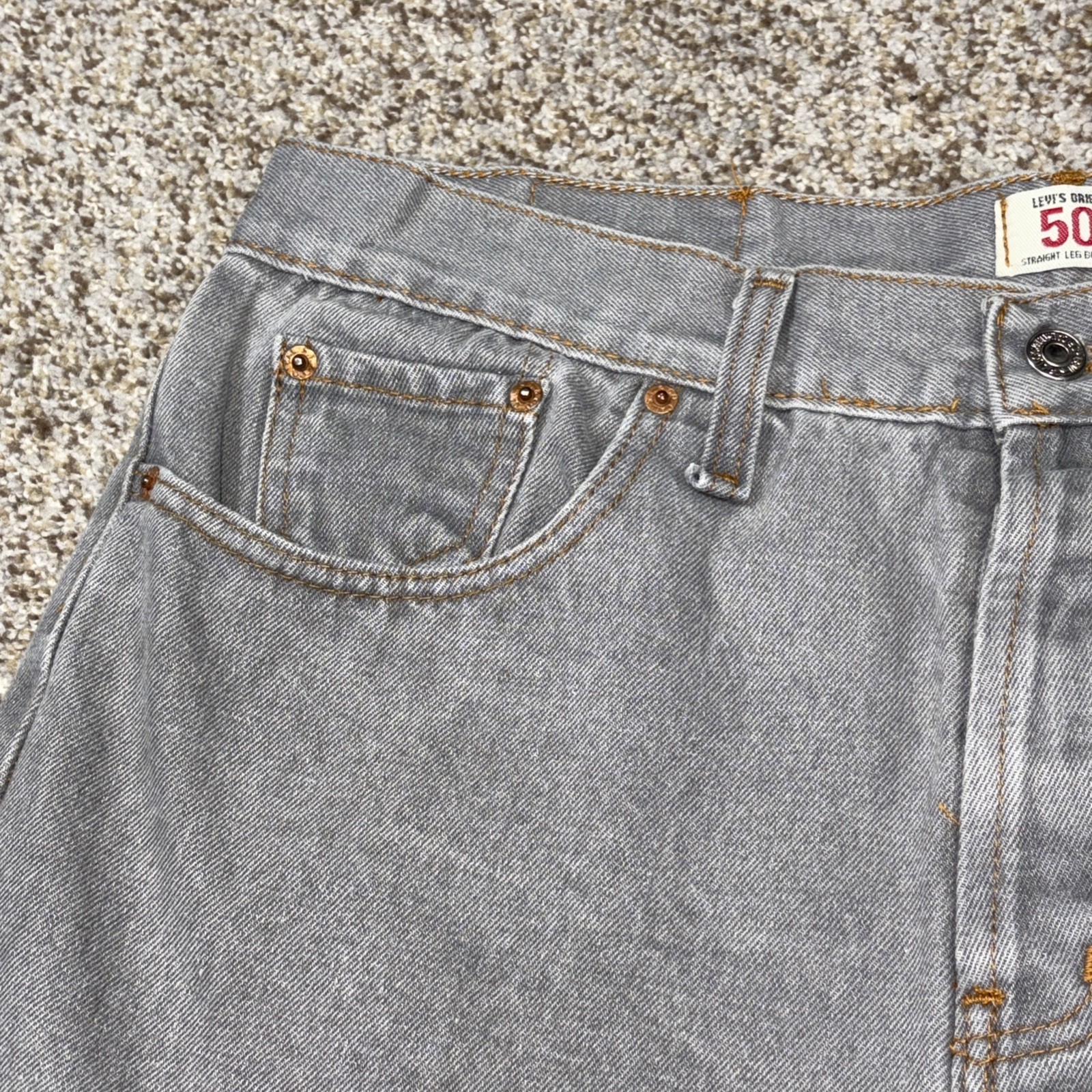 Levis Strauss 501 36x30 Fits 34 X 28 Button Fly Denim Cotton Jeans Gray - View 3