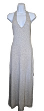 Anthropologie Saturday Sunday Halter Maxi Dress Size S Heather Gray Side Slits