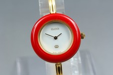 【Exc+5】 GUCCI Change Bezel 11/12 382 Qz Women's Vintage Bangle Bracelet Watch