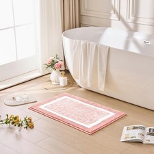 Blossom Pink Bath Runner Rug 59"x24" Non Slip Washable