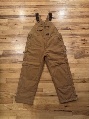#ad Walls Zero Zone Insulated Overalls Carpenter Work Bib Browm Farm Canvas Mens XL $64.00
