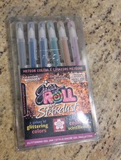 NOS Gelly Roll Stardust Glitter Gel Ink Pens 6/Pkg Meteor Collection Sakura