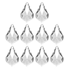 K9 Crystal Teardrop Beads, 10 Pack 38mm Chandelier Prisms Leaf Clear