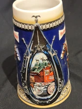 1988 Anheuser Busch HORSE HARNESS Budweiser Stein Ceramarte Brazil