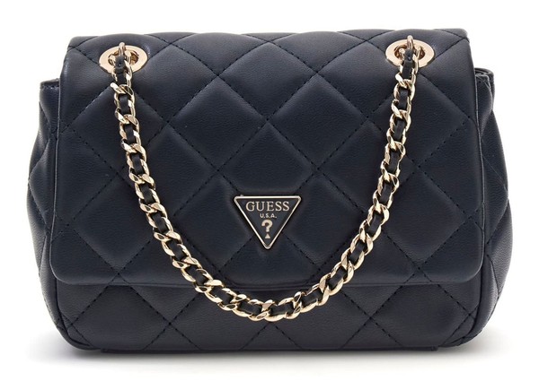 Guess Juliet Mini Flap Bag UmhäNgetasche Tasche Midnight Dunkelblau Neu-image
