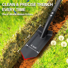 47" Long handle w/ 4" Heavy Duty V-Shape Trench Shovel Spade for digging Edging