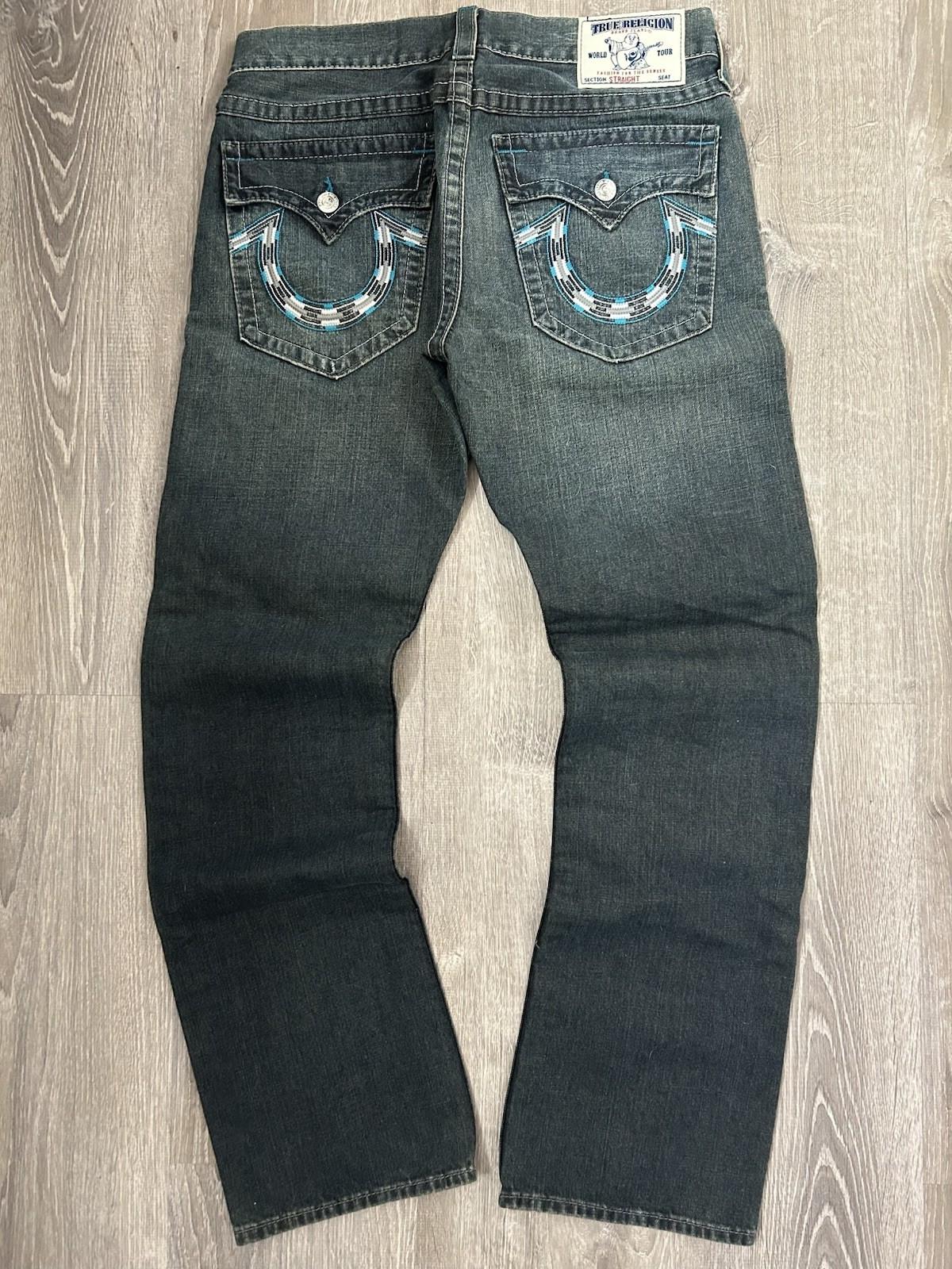 True Religion Mens Original New  Straight  Denim Jeans  size 34 Inseam 32