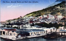 Divided Back Postcard Gibraltar Town Moorish Castle and Docks