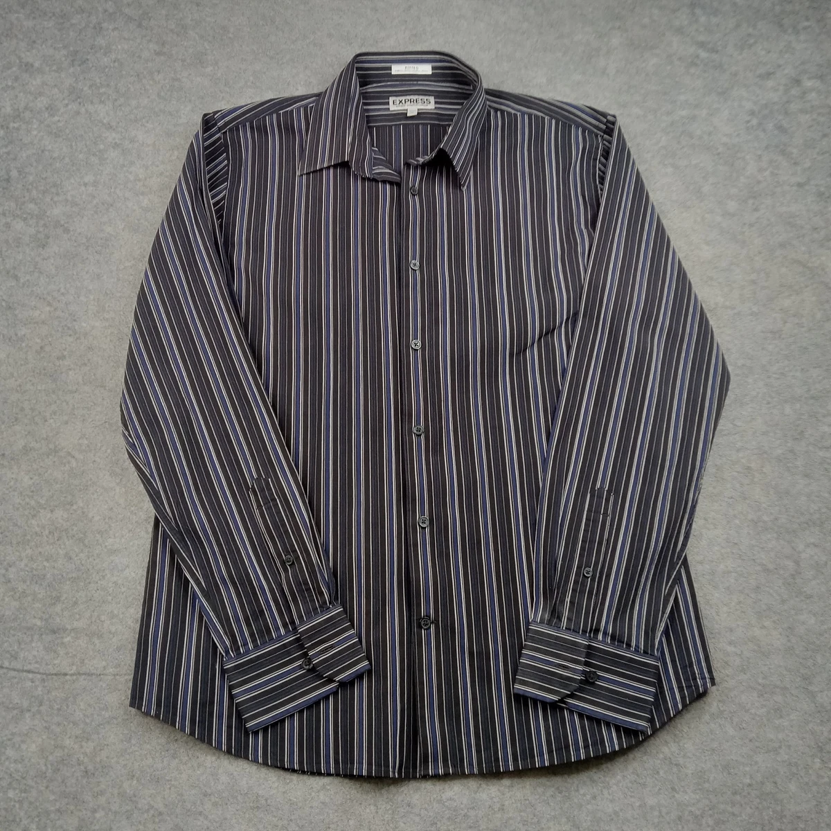 dark grey dress pants for women Men's Black White Stripe Classic Fit Winchester Formal Shirt With Double  Cuffs