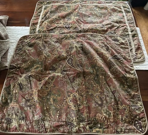 Chaps CHANDLER Ralph Lauren pillow Shams 2 pair brown floral Paisley Standard - Picture 5 of 13