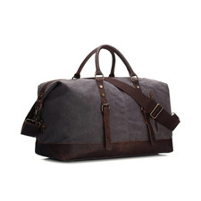 Handmade Waxed Canvas with Leather Trim Holdall Travel Duffle Bag