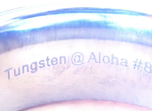 SIZE 8 Aloha Hawaii Tungsten Carbide Koa Wood White Fire Opal Wedding Ring Band - Picture 7 of 7