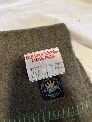 Genuine Vintage West German Army “Bundes- Eigentum” Wool Blanket New 79"X 83" - Picture 21 of 24