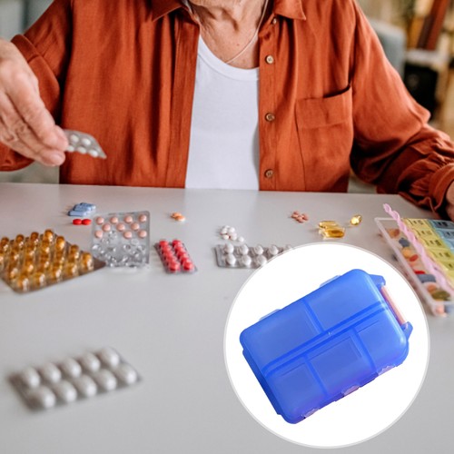10 Compartments Pill Organizer with Labels Double Layers Portable Food Grade Box - Picture 12 of 28