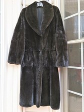 Natural Mink 9/10ths Coat W/ Shawl Collar, Straight Sleeve & Belt, Sz B (m), Nwt