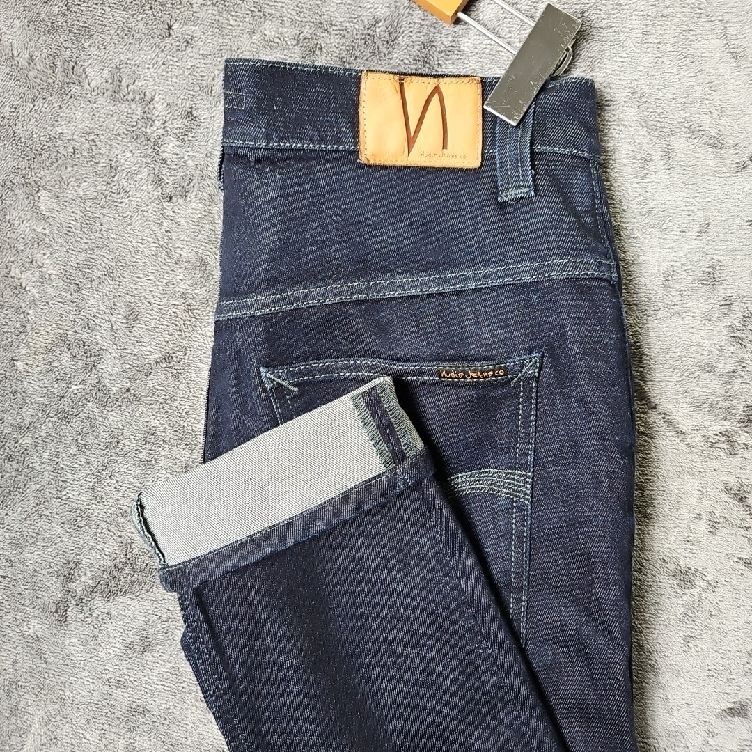 Thin Finn Dry Denim NUDIE THIN FINN Jeans Organic Dry Dark Grey