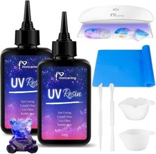 UV Resin Kit 200g with UV Light, Clear UV Resin for Jewlery Making, DIY Craft