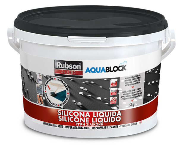 Rubson Aquablock SL 3000 5kg Nero | Impermeabilizzante Tecnologia Silicotec