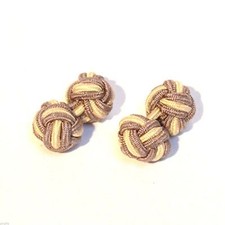 Brown & Cream Silk Knot Style Cufflink X2SKC042