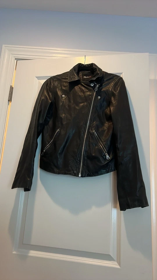 Madewell The Washed Leather Motorcycle Jacket- Size S - Image 4 of 4