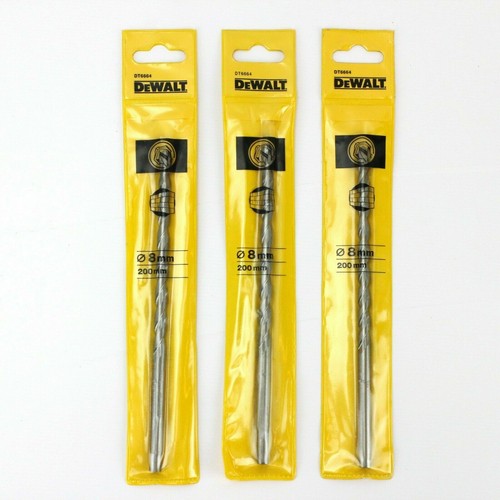 10 Dewalt DT6664 8mm x 200mm Masonry & Concrete TCT Drill Bits. Made in