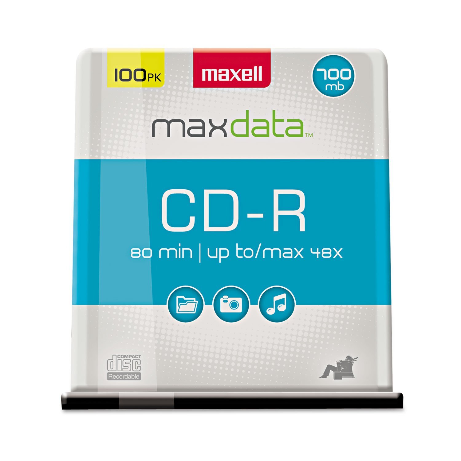 Maxell 648200 CD-R Discs 700MB/80min 48x Spindle Silver 100/Pack