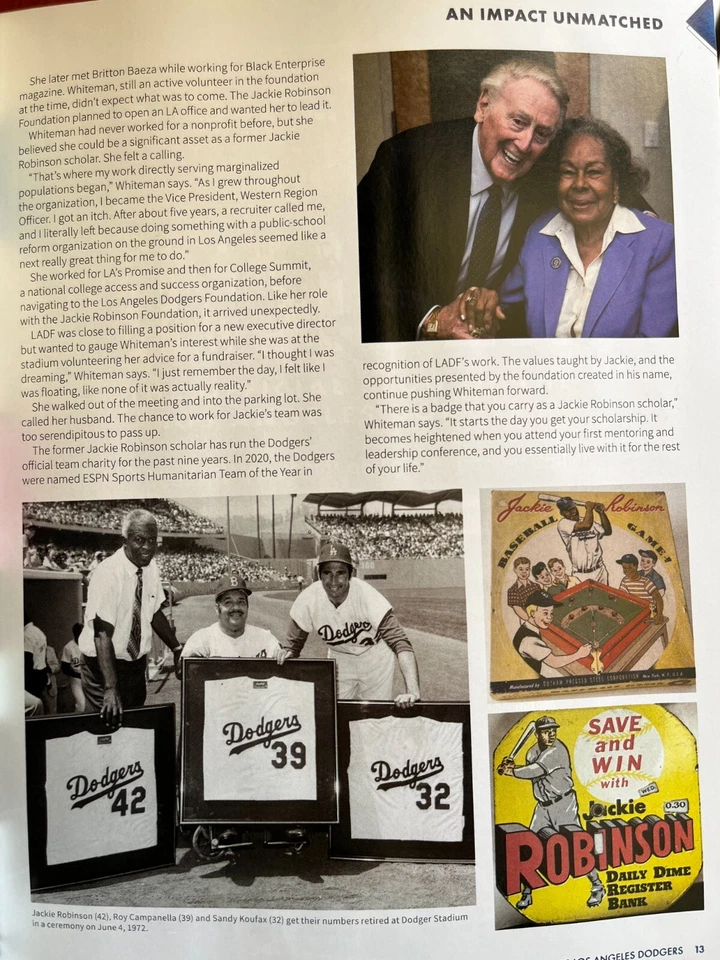 2022 LOS ANGELES DODGERS YEARBOOK JACKIE ROBINSON TRIBUTE VIN SCULLY L.A. - Image 3 of 3