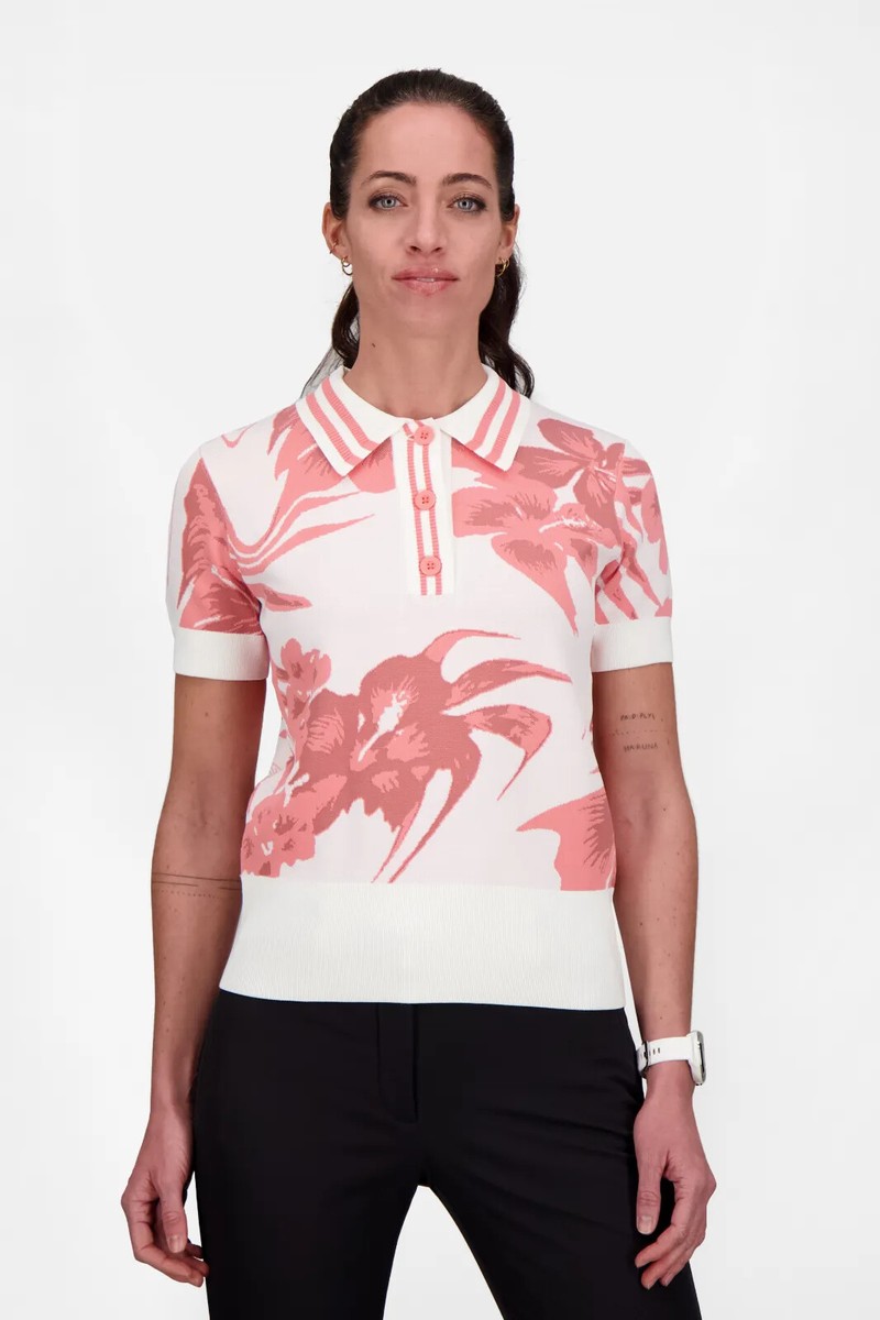 J Lindeberg Womens HEDDA Knitted Golf Polo Shirt GWKW07437