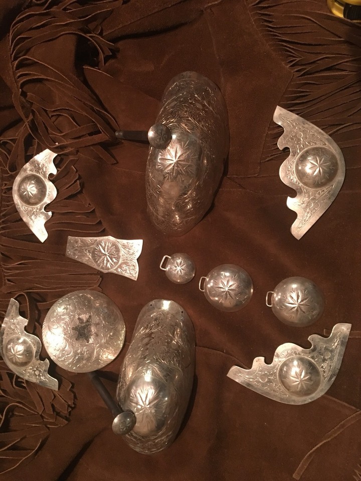 Selle Western Visalia Argent Sterling - Lariat Riata Pomme Conchos Vintage