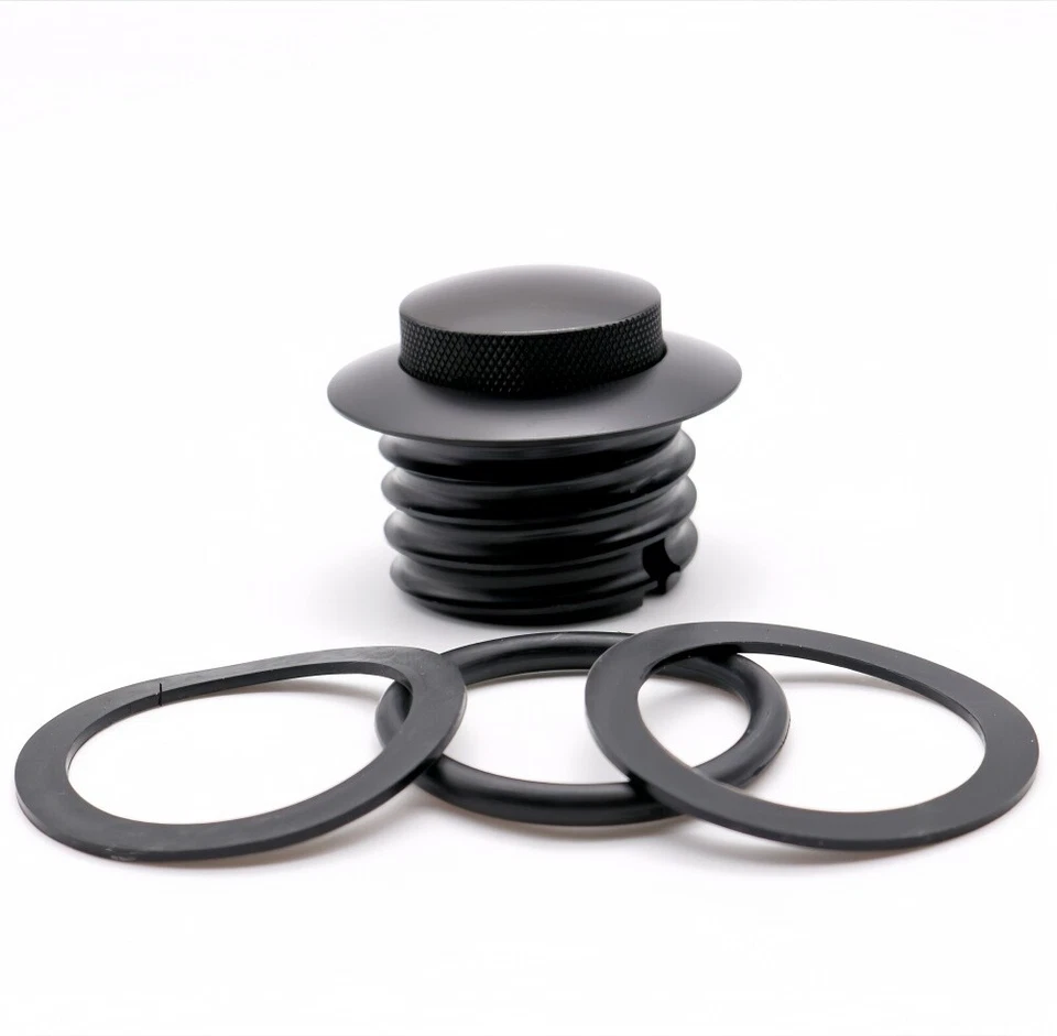 Alum Gas Cap For Harley Sportster Xl883/1200 Dyna Softail 1996-2021 Black Foto 4 de 4